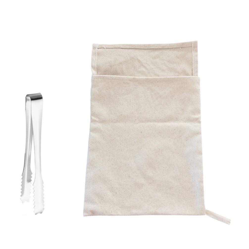 2-Pack Reusable Canvas Ice Bags for Crushing Ice - Durable Cotton Ice Crusher Bags for Bartenders, Restaurants & Home Bars - Essential Bartender Kit Accessories for Cocktails, Smoothies & Cold Drinks