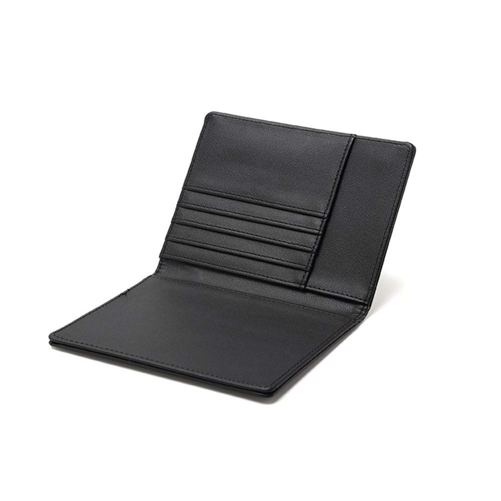 BAKUN RFID Blocking Leather Travel Wallet & Passport Holder - Family Document Organizer with Card Slots for Secure Travel (Black) - Perfect for Airports, Vacations & International Trips