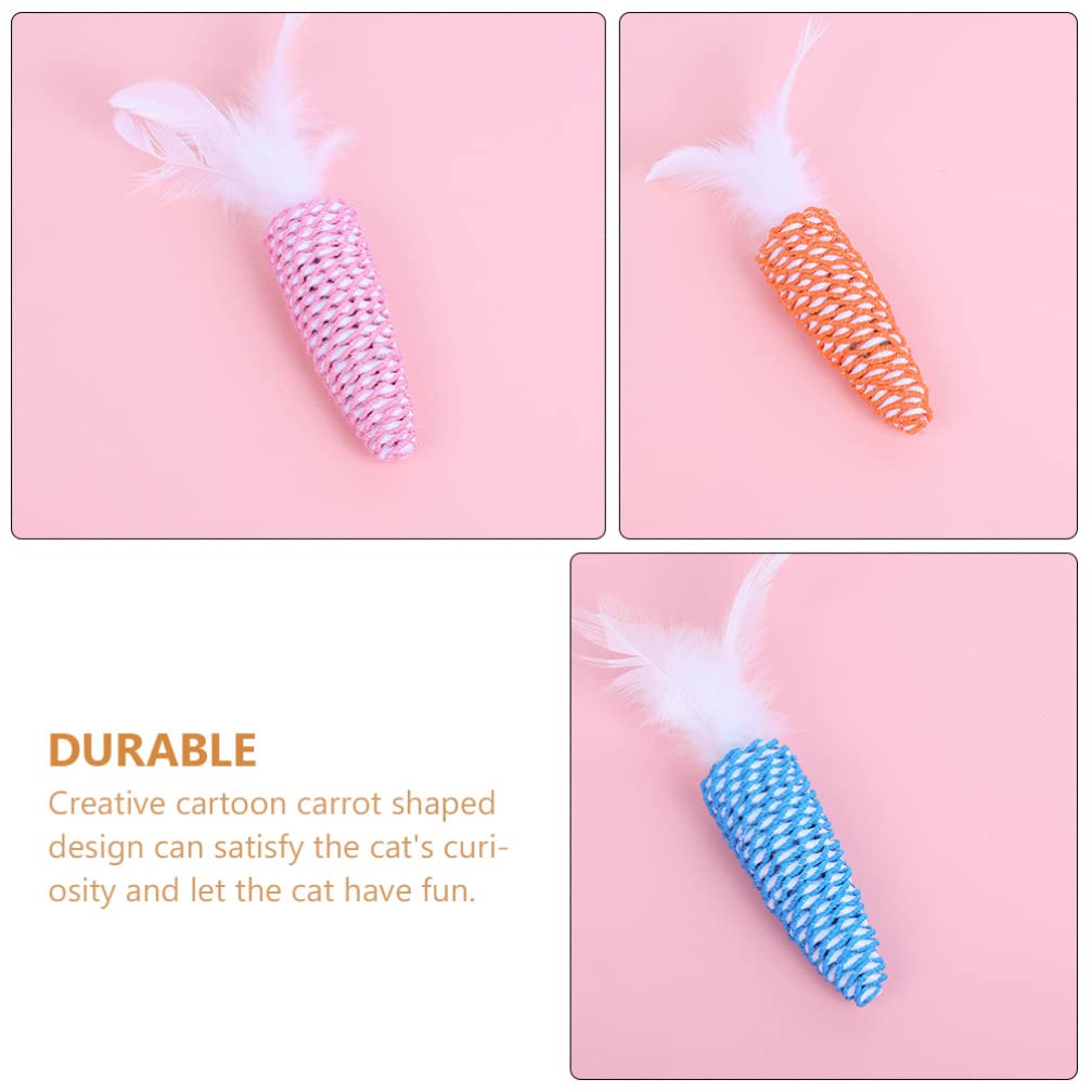 Balacoo 4-Pack Cat Carrot Chew Toys - Dental Chew Ball & Braided Rope Catnip Toys for Kittens and Small Dogs - Interactive Indoor Play, Teething Relief, and Stress Relief for Pets