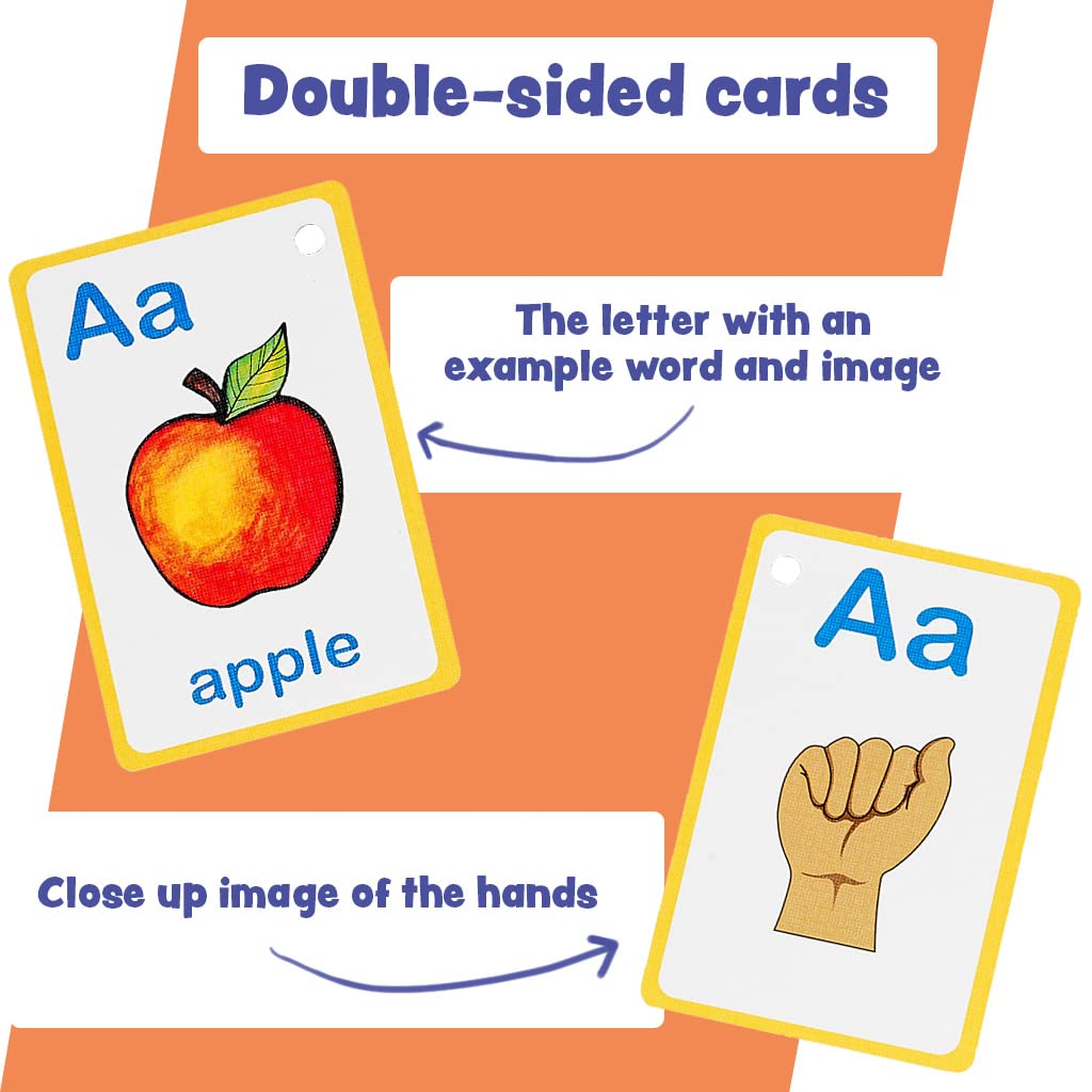 ASL Alphabet Flash Cards for Toddlers - 26 American Sign Language Learning Cards, First Alphabet Flashcards Set for Kids | Perfect for Early Childhood Education & Homeschooling