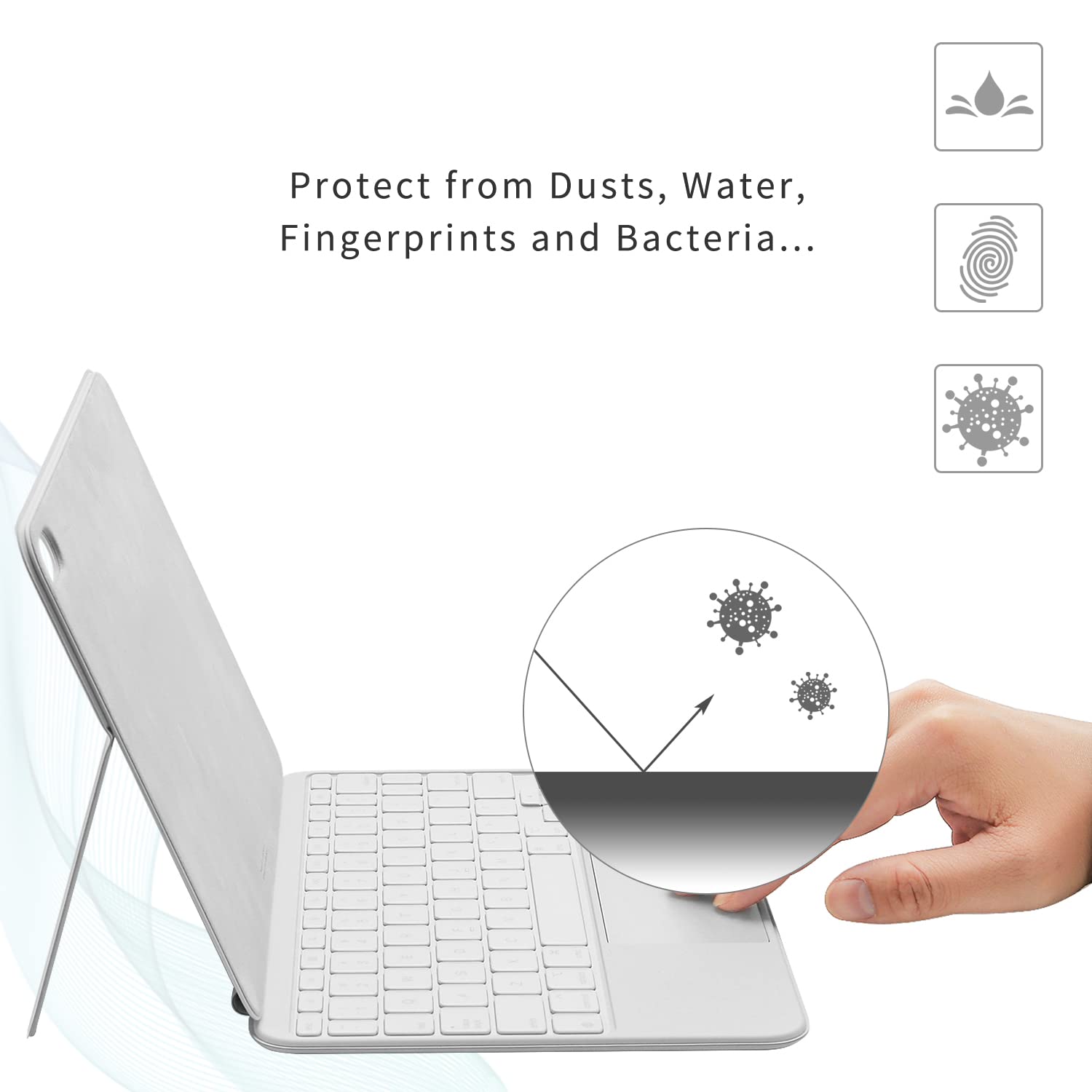 Ultra Thin Transparent Keyboard Cover Protector for iPad Air 11 M3 & Pro 11 M4 (2025 Magic Keyboard) & iPad A16/10th Gen (Magic Keyboard Folio) with Function Keys - Perfect for Work, Travel & Home Office Use
