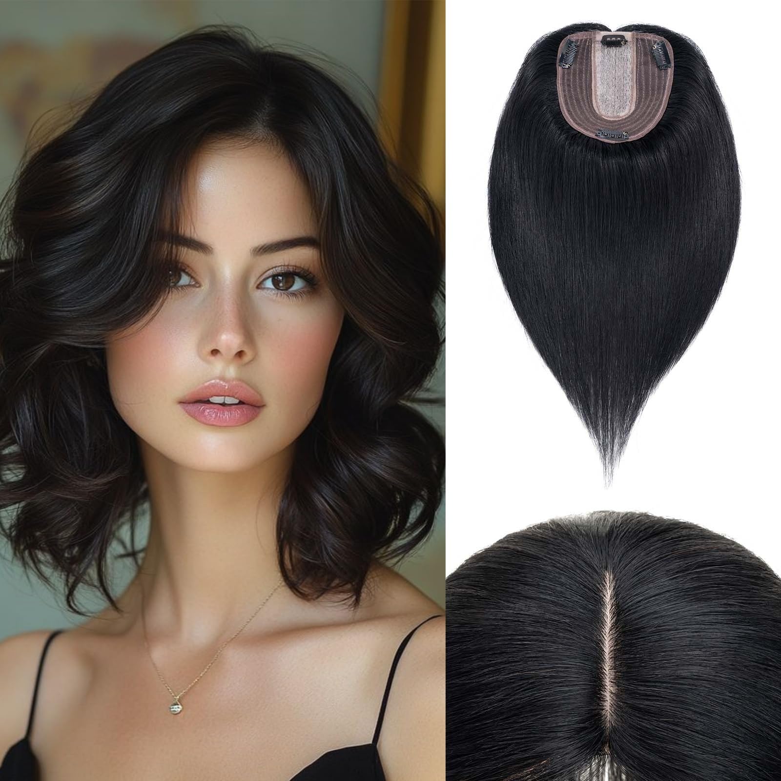 100% Human Hair Toppers for Women - 16