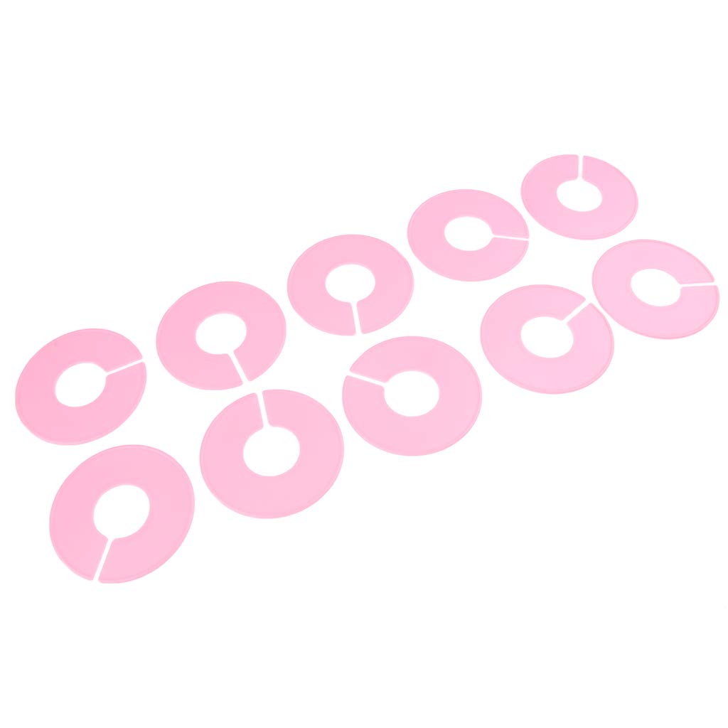 Kesoto 10-Pack Round Baby Closet Dividers - Blank Pink Hanger Size Markers for Clothing Organization | Perfect for Nursery Closet, Kids Wardrobe & Retail Store Display