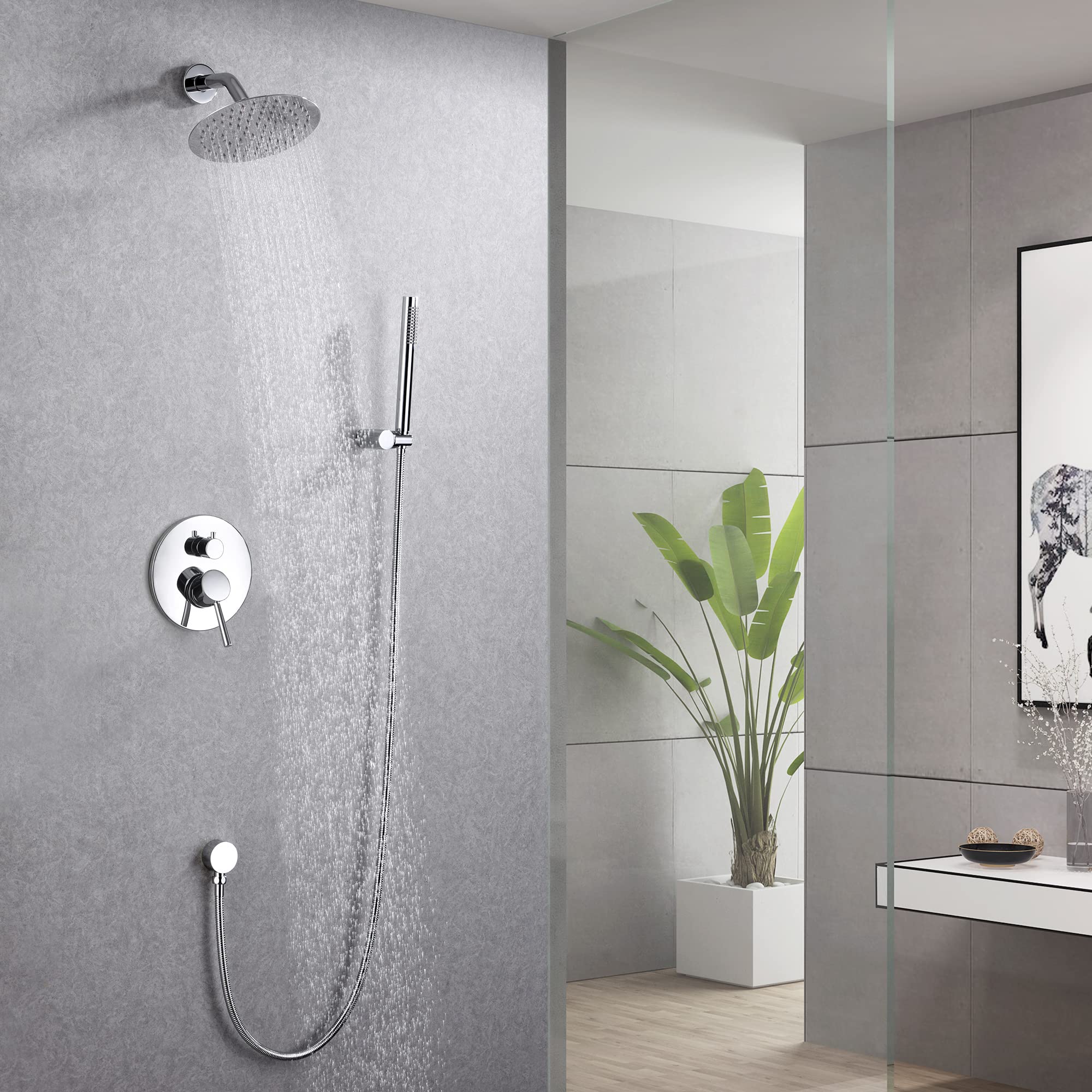 Premium Tub and Shower Faucet Set S3230CI with Rain Shower System S3223CI - Luxury Bathroom Fixtures for Modern Homes, Spa-Like Shower Experience