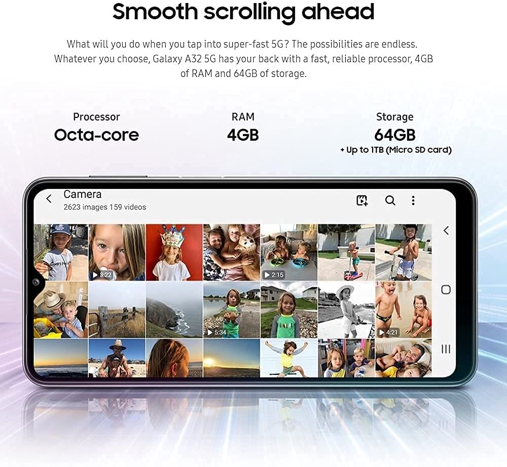 Samsung Galaxy A32 5G Smartphone - Boost Mobile Locked | 4GB RAM 64GB Storage | Black Android Phone | Affordable Renewed Device | Perfect for Streaming, Gaming & Daily Use