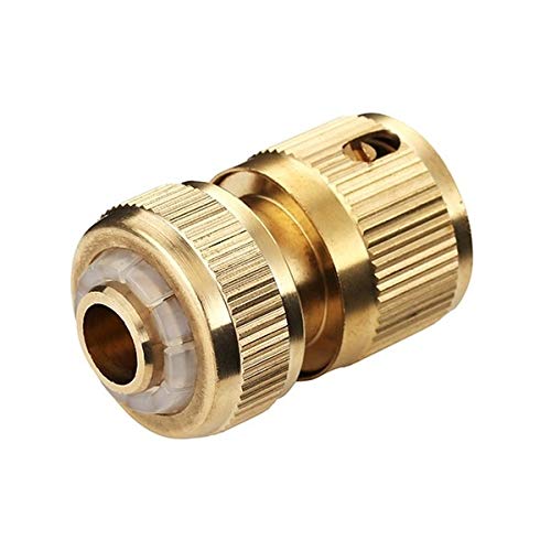4-Piece Solid Brass Threaded Hose Connector Set - Heavy Duty Water Pipe Fittings for Garden, Outdoor Faucet & Irrigation Systems - Snap-On Adapters for Easy Installation