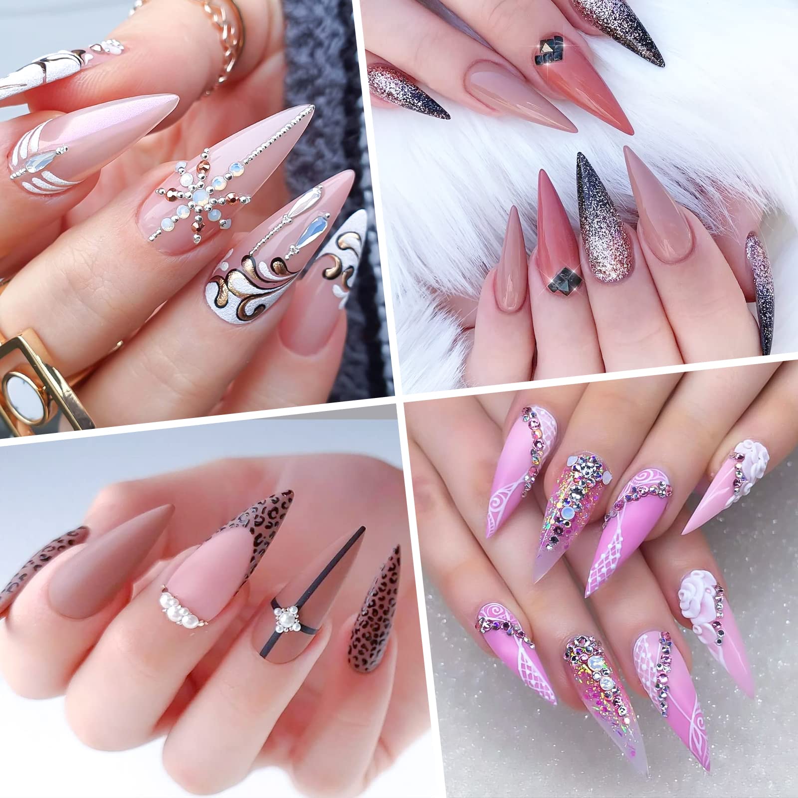 Ranrose 120PCS Short Soft Gel Stiletto Nail Tips - Half Cover False Nails Almond Shape Point Acrylic Sharp Artificial Nails for DIY Manicure | Perfect for Salon, Home Use & Nail Art Enthusiasts
