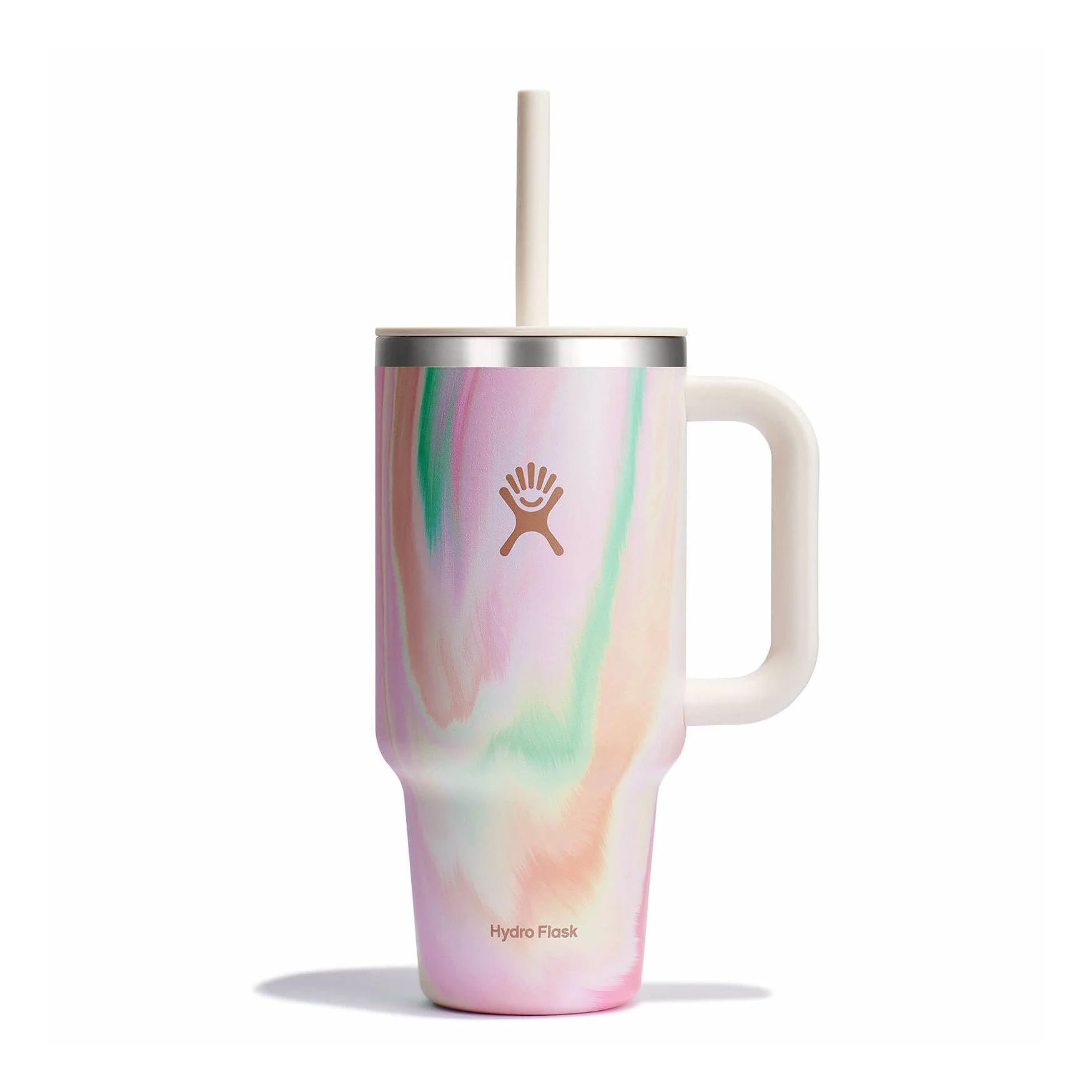 32 oz All Around Travel Tumbler with Straw & Lid - Insulated Stainless Steel Vacuum Cup for Hot & Cold Drinks - Sugar Crush Color - Perfect for Office, Gym, Hiking & Outdoor Activities