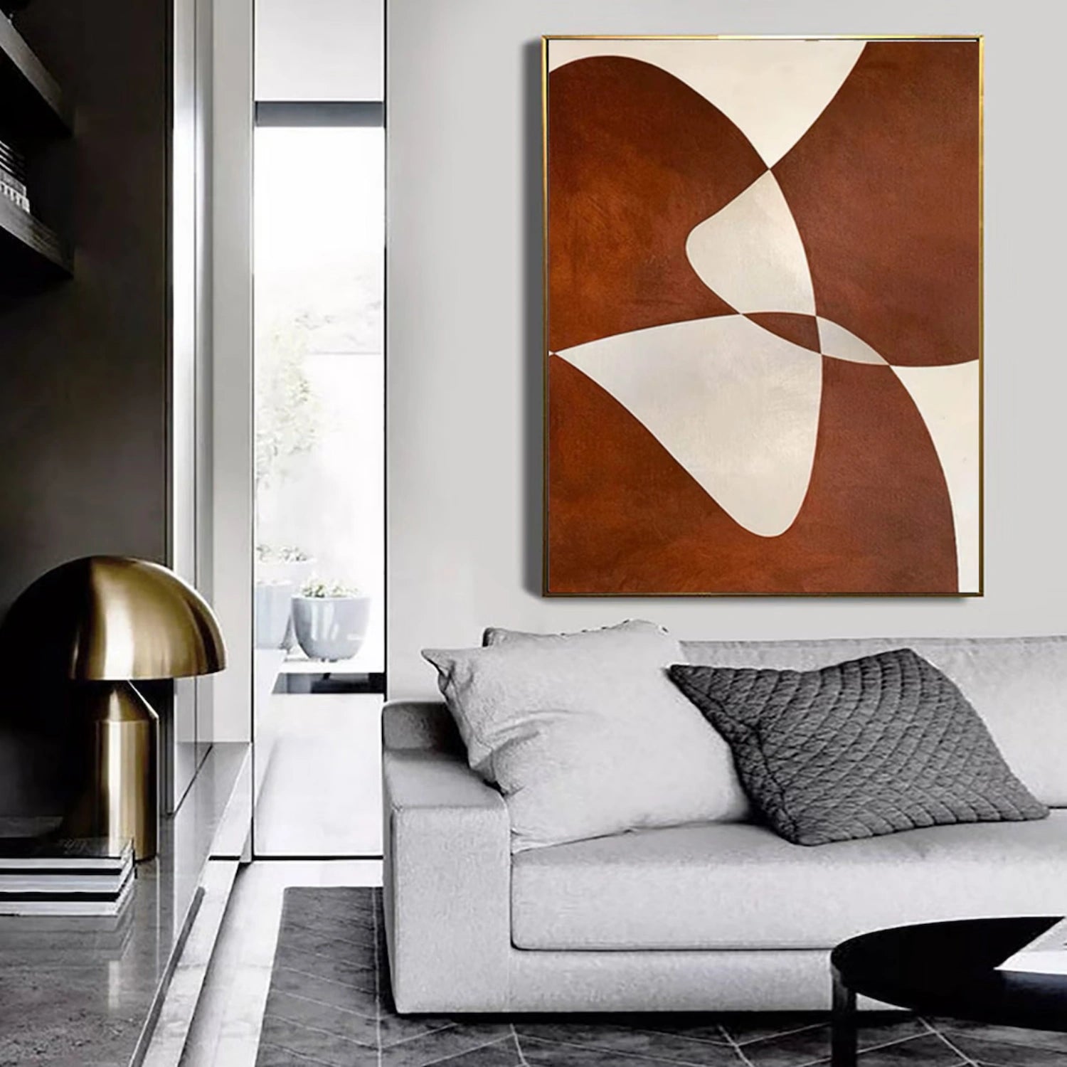 Beige & Brown Abstract Wall Art Print #BB132 - Modern Home Decor for Living Room, Bedroom & Office