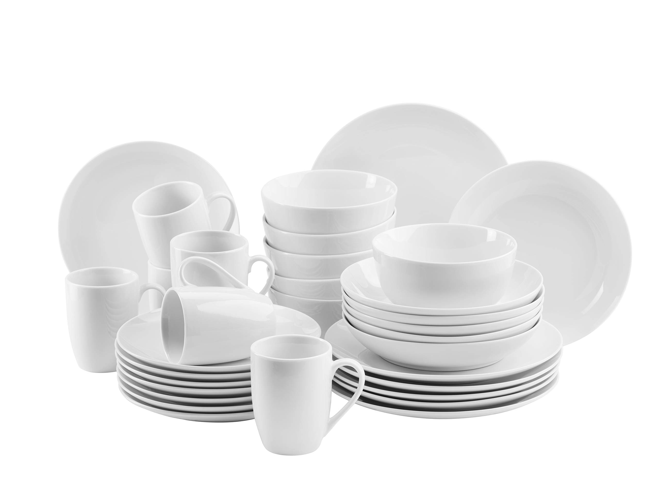 Barca 30-Piece Porcelain Dinnerware Set for 6 People - Elegant Tableware for Family Dinners, Parties & Entertaining