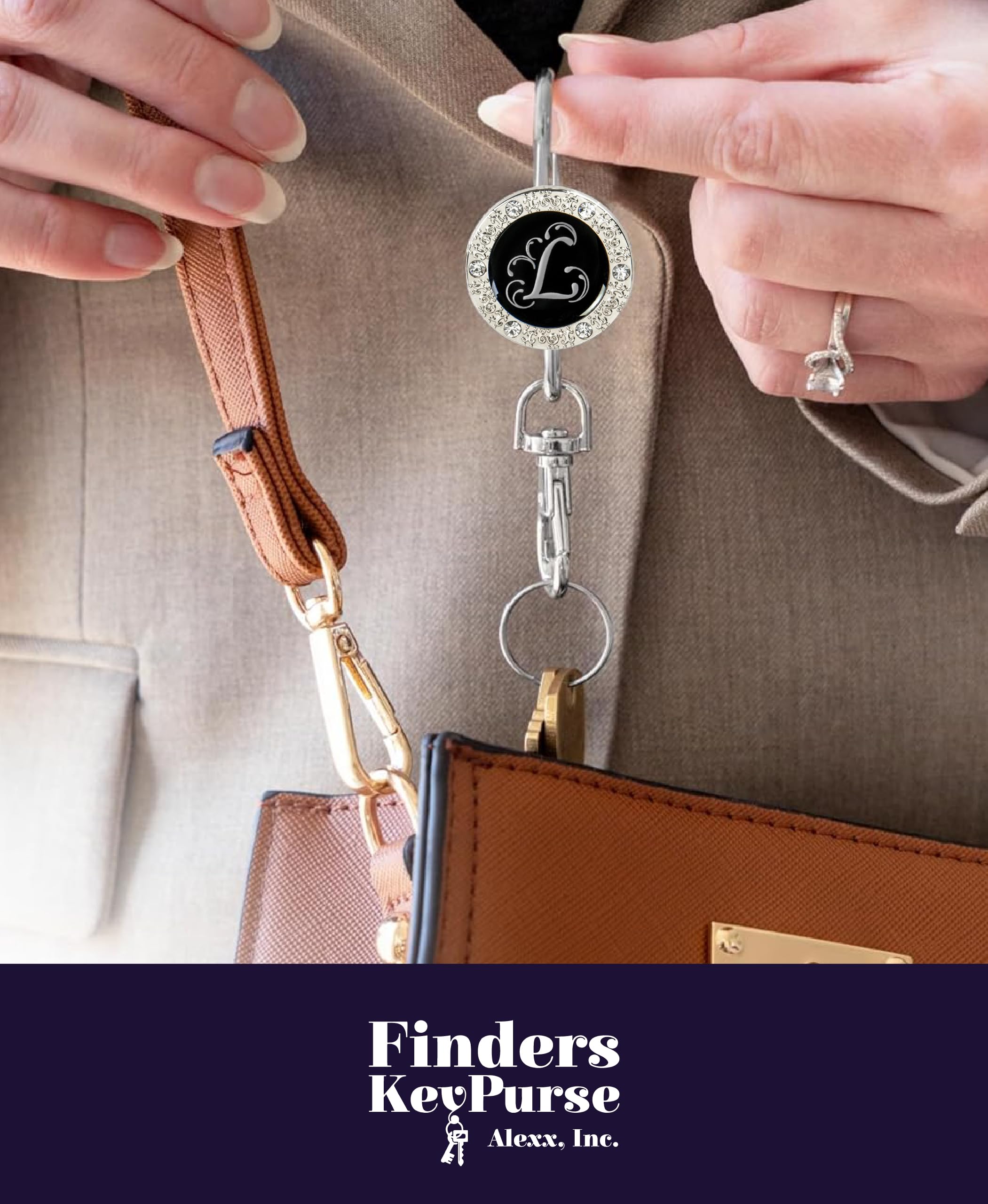 Personalized Monogram Key Finder & Purse Organizer - Stylish Women's Bag Charm Keychain, Perfect Gift for Mom - Ideal for Travel, Shopping & Everyday Use