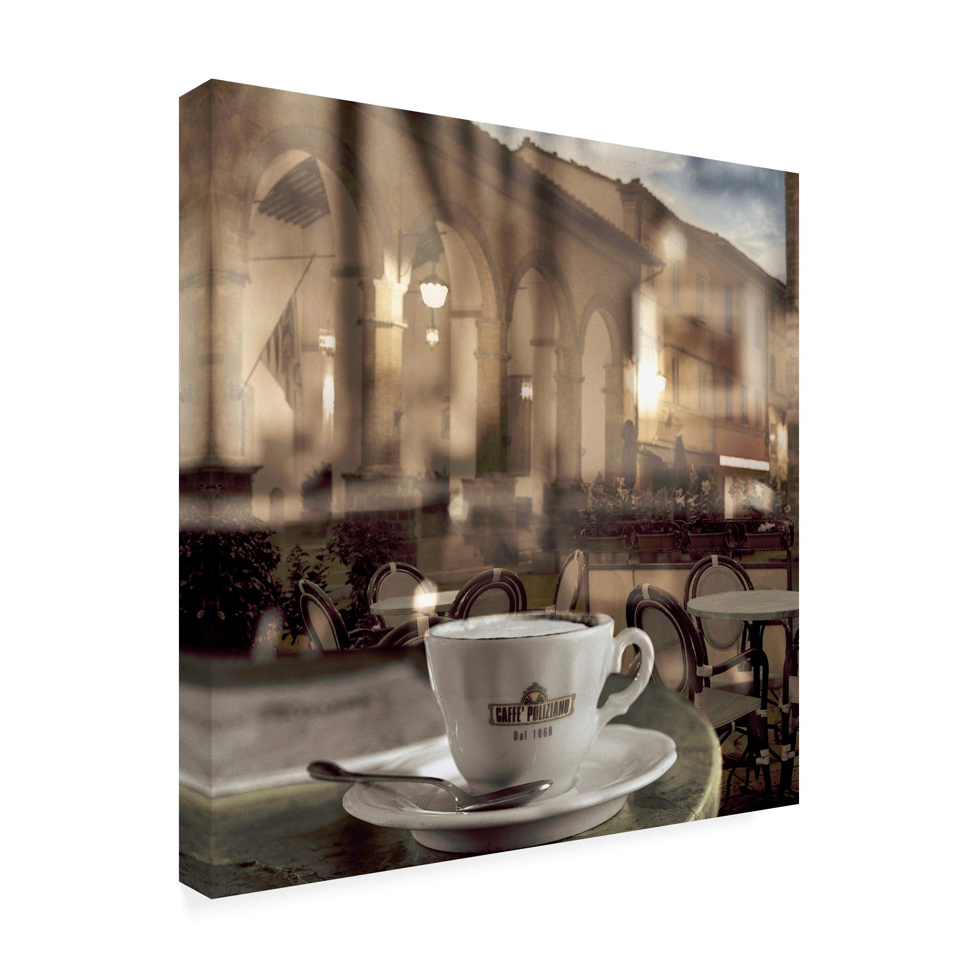 Montepulciano Caffe #1 by Alan Blaustein - 18x18 Inch Premium Canvas Art Print - Italian Cafe Wall Decor for Living Room, Bedroom & Office