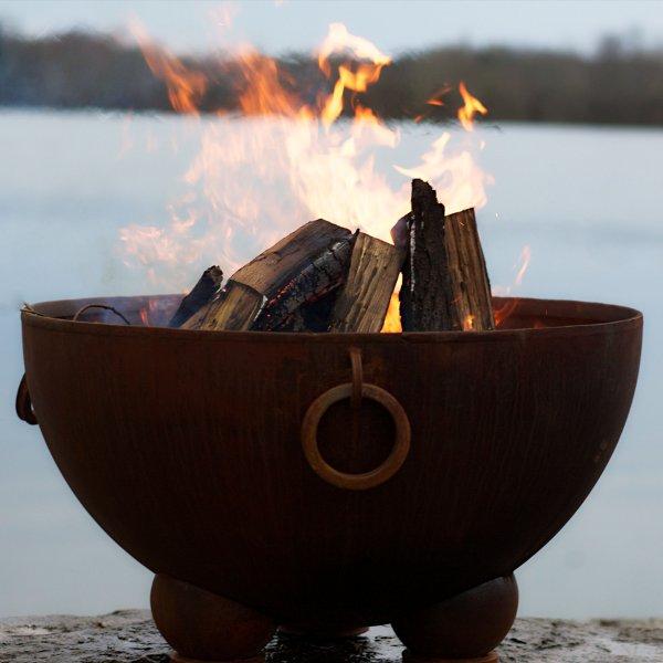 Nepal Fire Pit - Handcrafted Outdoor Fire Pit for Patio, Garden, and Backyard - Perfect for Camping, BBQ, and Relaxing Evenings