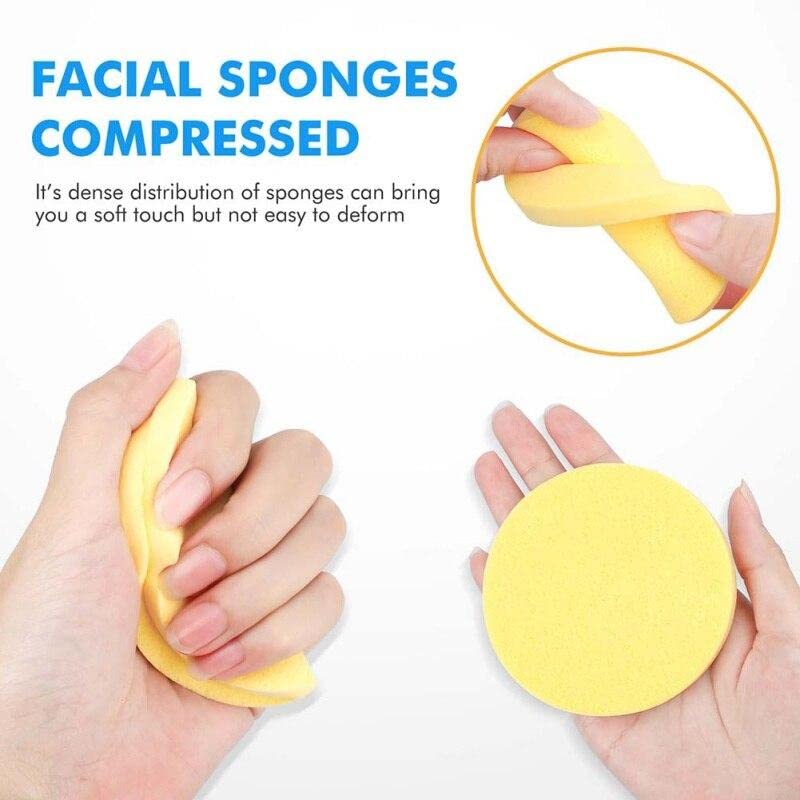 12-Pack Professional Compressed Facial Sponges for Makeup Removal & Deep Cleansing - Round Exfoliating Sponge Pads for Estheticians, Spa, Face Washing & Mask Application - Perfect for Daily Skincare & Salon Treatments
