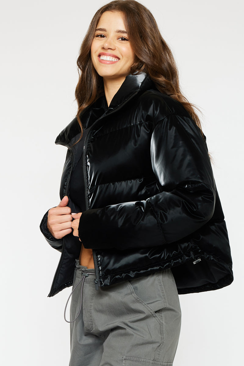 Stylish Lux Cropped Puffer Jacket for Women - Lightweight Winter Coat with Stand Collar | Perfect for Outdoor Activities, Travel & Casual Wear