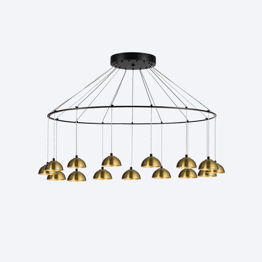 ZORO Round 15 LED Pendant Light with Yosh Shade - Dimmable Modern Ceiling Fixture for Dining Room, Kitchen Island & Bedroom Lighting