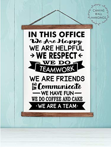 Wood & Canvas Team Wall Art Décor Sign 19x24-Inch - Inspirational Office Wall Hanging for Collaborative Workspaces