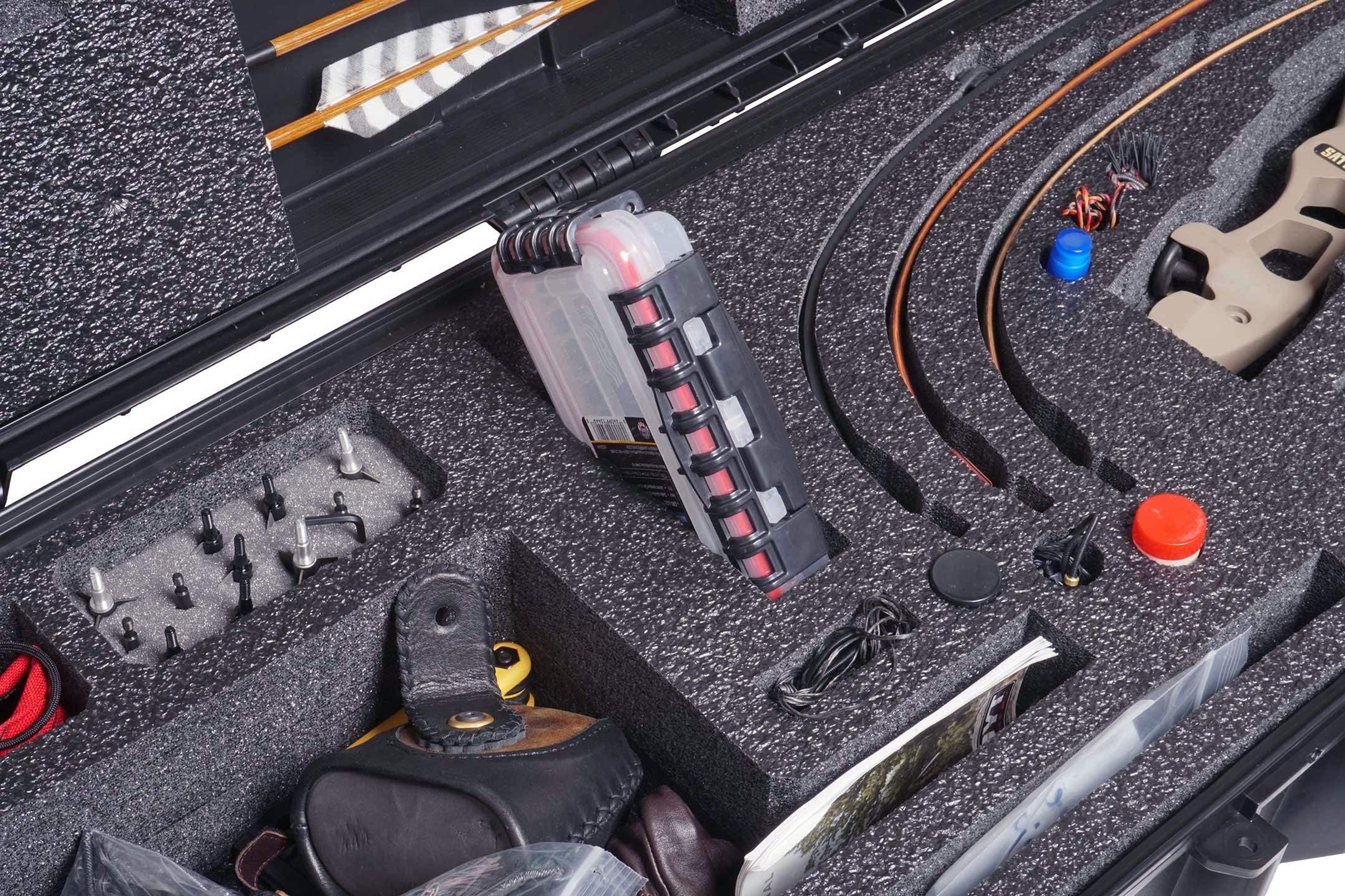 Waterproof Recurve Bow Case with 2 Accessory Boxes – Durable Protection for Archery Equipment – Perfect for Outdoor Hunting & Target Practice