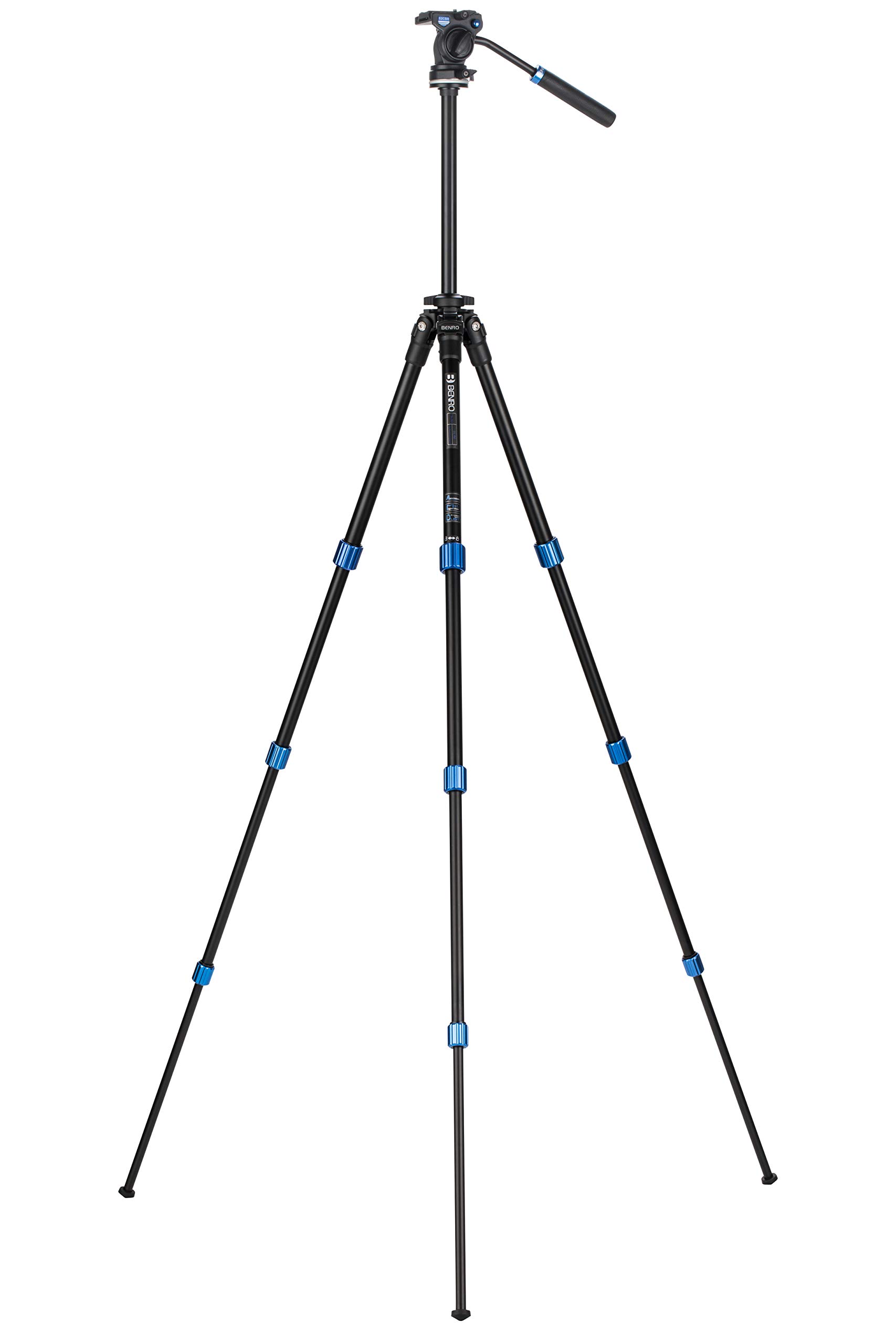 Benro Slim Series Aluminum Video Tripod Kit with S2C Short Handle Head - Professional Lightweight Tripod for DSLR Cameras, Vlogging, and Outdoor Photography