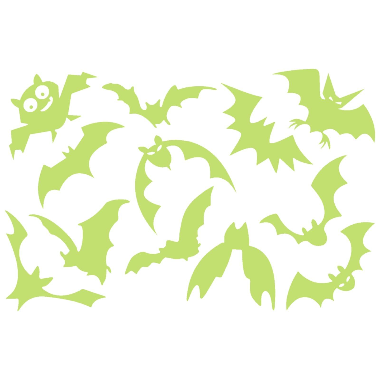 TTzhiye Halloween Bat Wall Stickers - Waterproof, Glow in The Dark, Removable 3D Decals for Home & Living Room Decor (Green, One Size) - Perfect for Halloween Party, Haunted House & Spooky Room Decorations