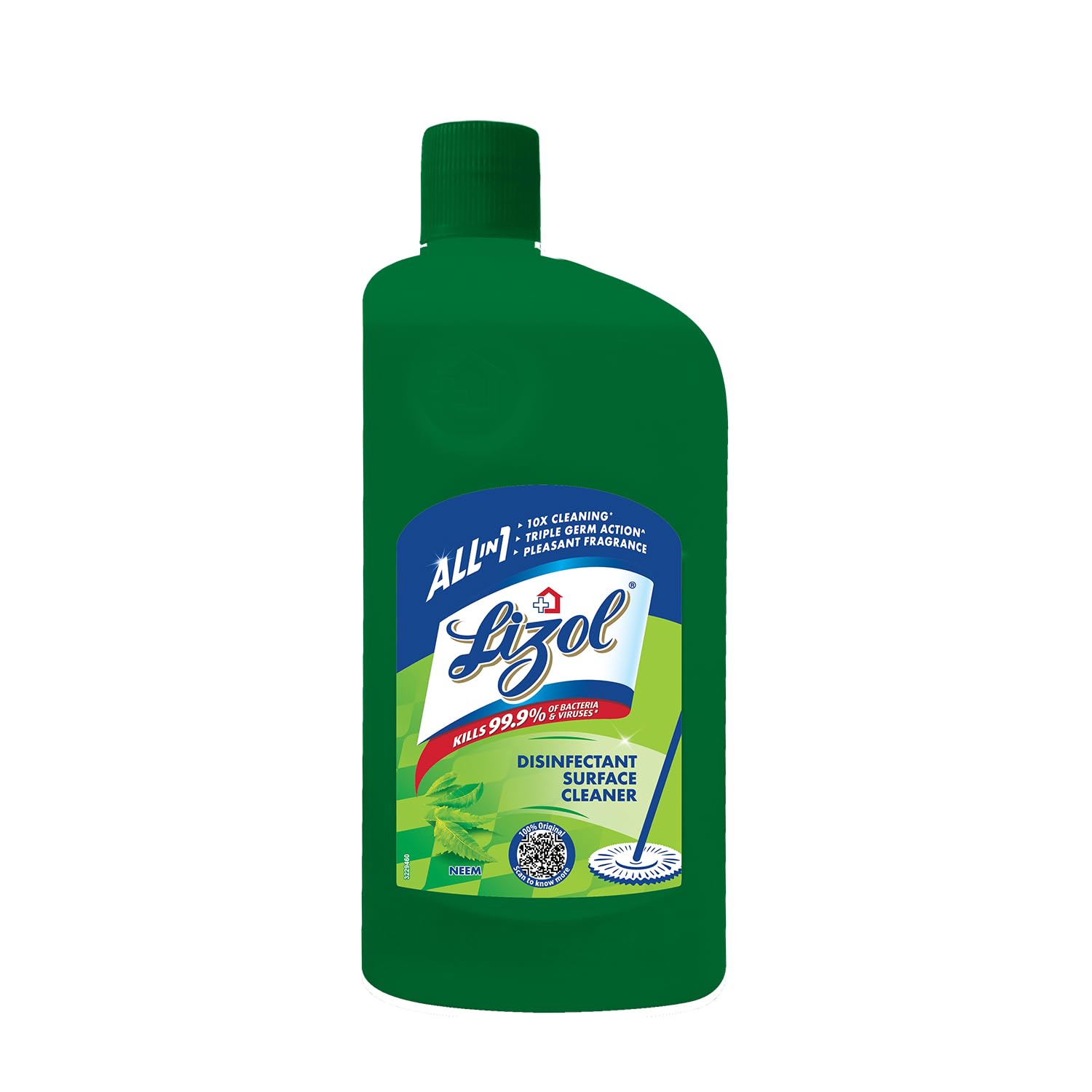 Lizol Disinfectant Surface & Floor Cleaner Liquid with Neem Extract - 500ml | Kills 99.9% Germs & Bacteria | All-Purpose Floor Mop Cleaner | Safe for Tile, Wood & Marble Floors | Ideal for Homes, Hospitals & Offices | India's #1 Disinfectant Cleaner