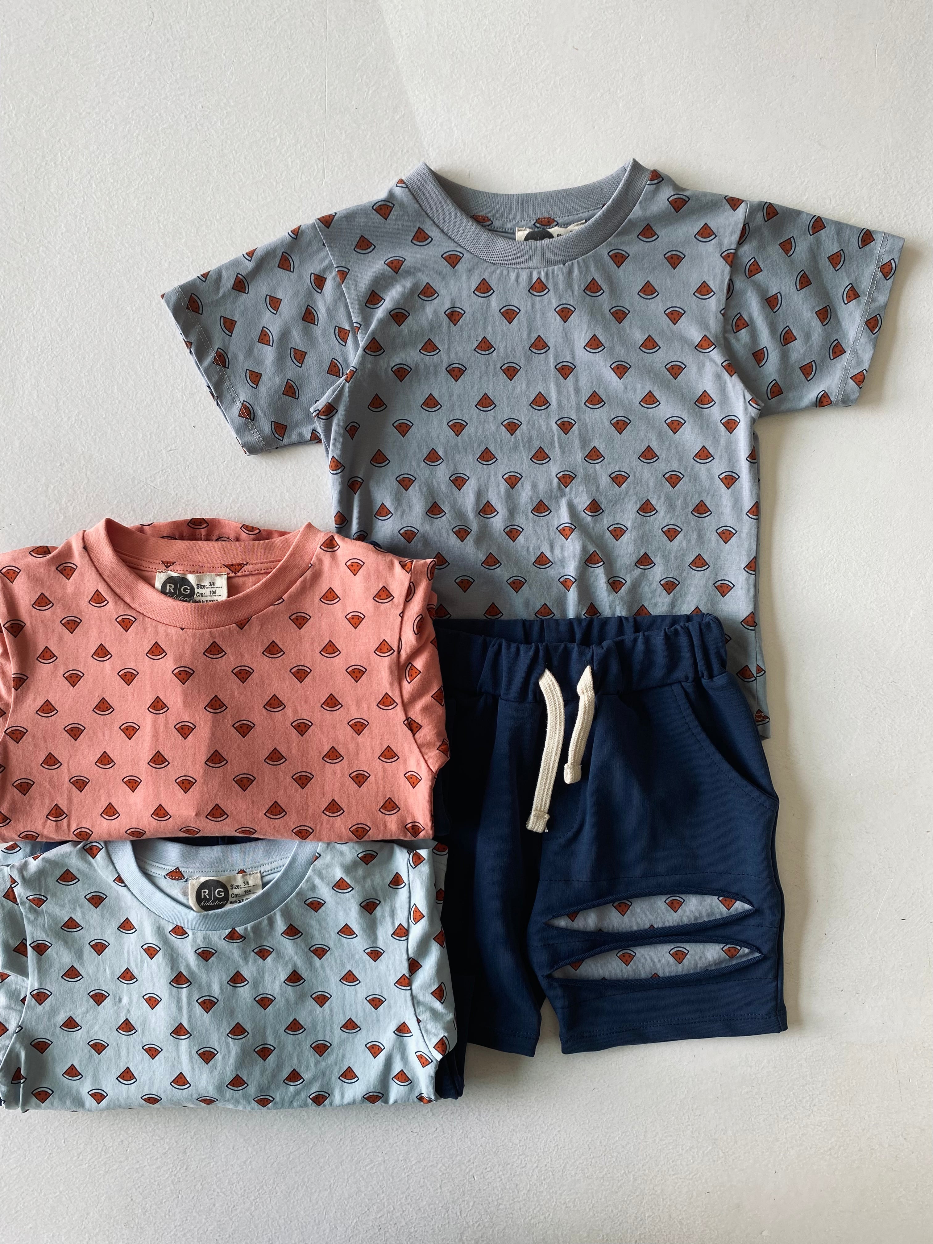 Kids Watermelon Print Shorts Set - Cute Summer Outfit for Boys & Girls - Perfect for Beach, Pool, and Playtime