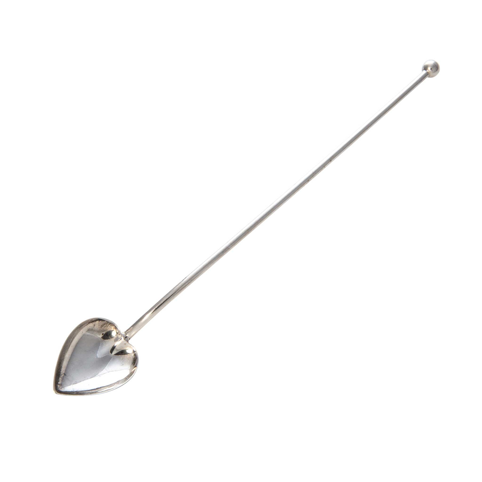 Vintage Sterling Silver Sipper Straw with Heart Spoon - Perfect for Cocktails, Tea, and Coffee - Elegant Drinking Accessory for Parties and Gifts