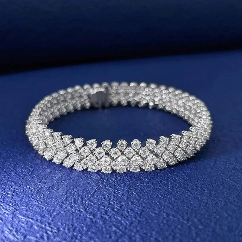 18K White Gold Diamond Bracelet for Women - Real Natural Diamonds, Luxury Minimalist Design, Exquisite Jewelry Gift for Anniversary, Wedding & Special Occasions