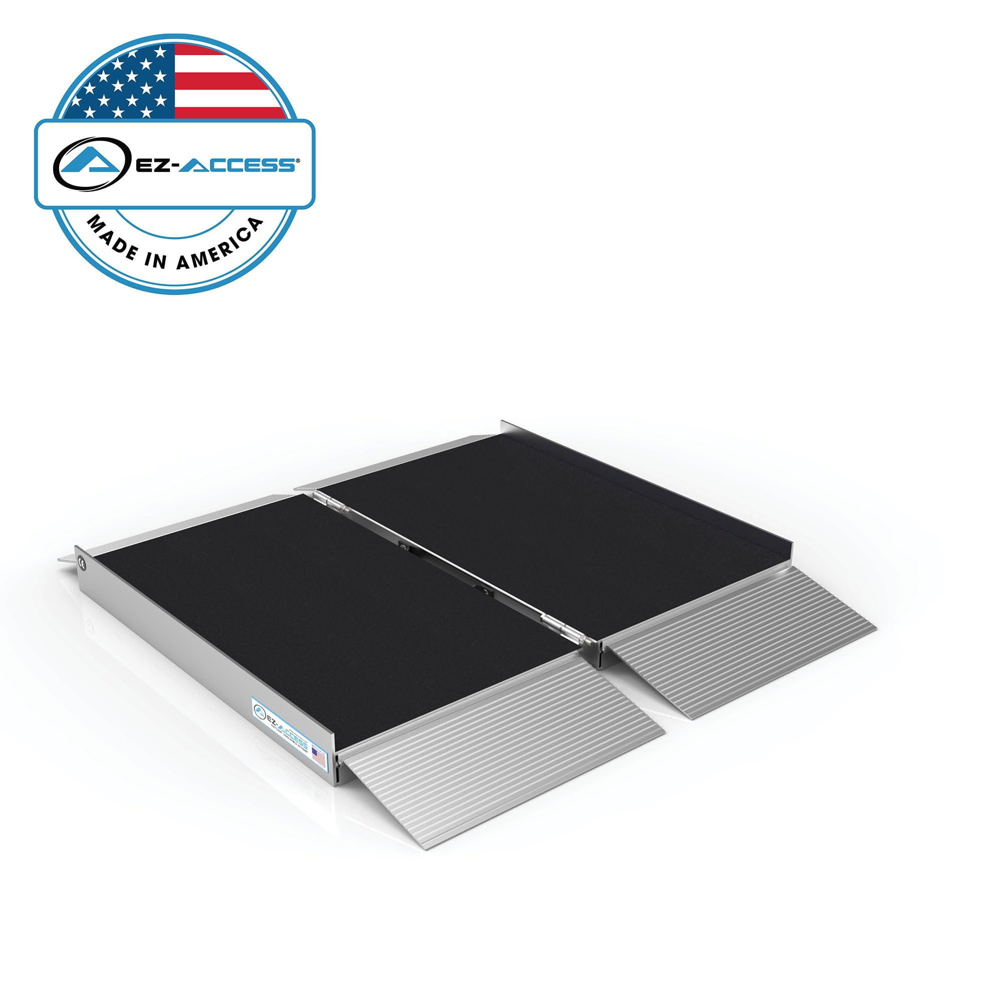 EZ-ACCESS 3 Ft Suitcase Singlefold Portable Ramp with Slip-Resistant Surface & Self-Adjusting Bottom Transition Plates - Lightweight Aluminum Wheelchair Ramp for Home, Vehicles, and Mobility Access