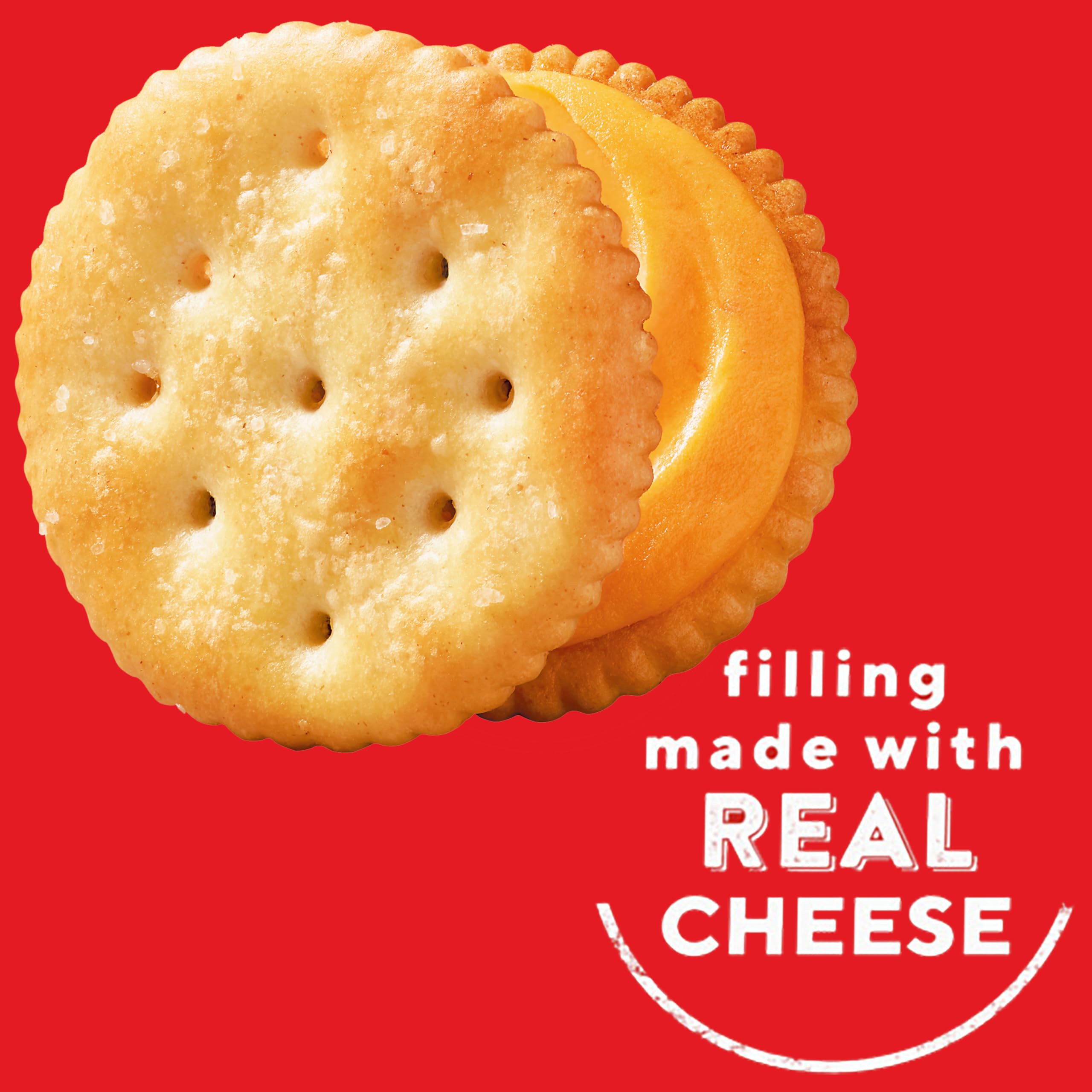 RITZ Cheese Sandwich Crackers - 48 Individually Wrapped Snack Packs (6 Boxes, 6 Crackers Each) - Perfect for School Lunches, Office Snacks & On-the-Go Treats
