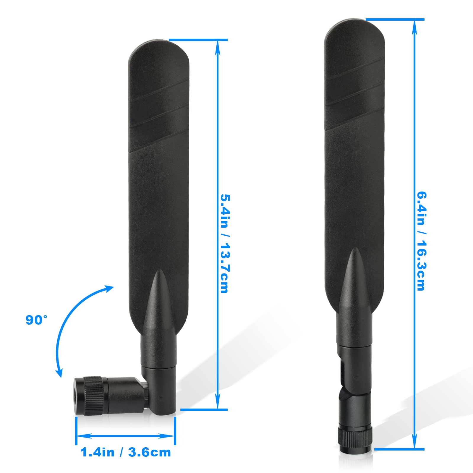 5dBi 4G LTE Antenna SMA Male Omnidirectional Antenna (2-Pack) - Compatible with AT&T MF279 Hotspot Router, Wireless Modems, Home Phone Systems & Trail Cameras - Enhanced Signal for Rural Areas, RVs & Outdoor Adventures
