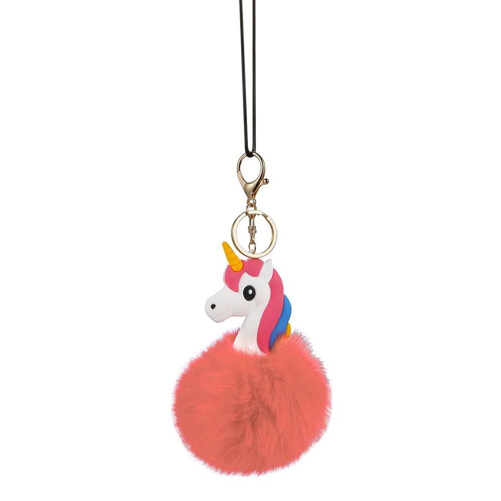 Fluffy Unicorn Car Pendant - Soft Artificial Fur Rearview Mirror Hanging Ornament for Cars, Gifts for Women & Girls | Cute Vehicle Decor for Road Trips & Daily Commutes