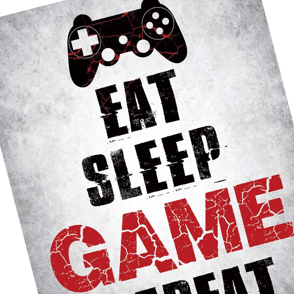 Gamer Wall Art Set of 4 - 8”X10” Video Game Room Decor for Boys & Teens - Motivational Quote Prints for Bedroom, Kids Room & Gaming Space - Perfect Gift for Gamers & Sons - No Frames Included (Ideal for Gaming Rooms, Teen Bedrooms & Gamer Gifts)