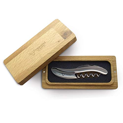 Premium Laguiole en Aubrac Stainless Steel Waiter's Corkscrew - Professional Wine Bottle Opener for Restaurants, Bars & Home Entertaining (Model 15228)