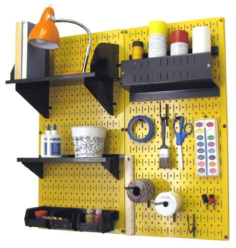 Yellow Pegboard Black Accessories