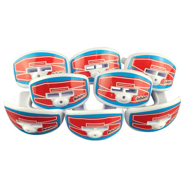 15 Pack Lip Guard Team Designs with Removable Straps - Protective Mouth Cover for Sports, Cheerleading & Dance Practice