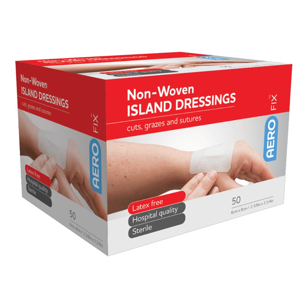 AeroFix Adhesive Island Dressing 6cm x 8cm - Waterproof Wound Care Bandage for First Aid, Surgery & Post-Treatment Protection - Ideal for Daily Use, Sports Injuries & Outdoor Activities