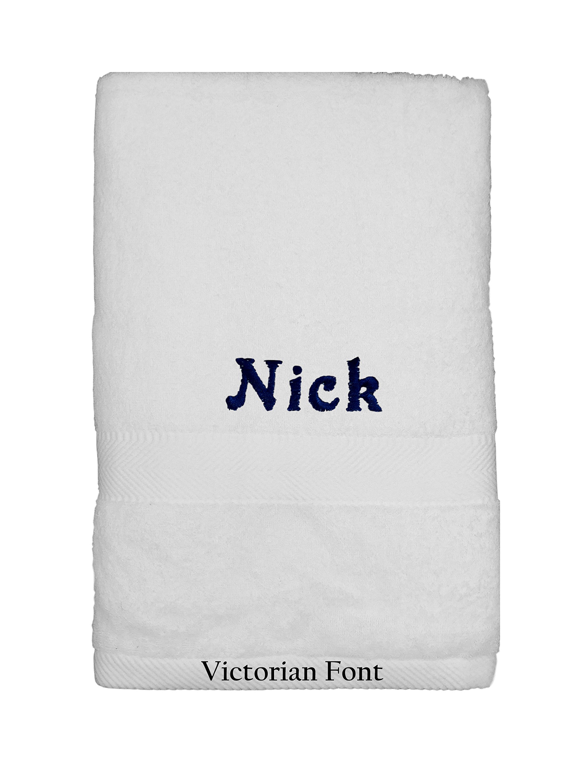 Custom Embroidered Gym Towels 2-Pack - Soft Absorbent White Cotton Towels for Workout, Yoga & Fitness - Personalized with Free Embroidery