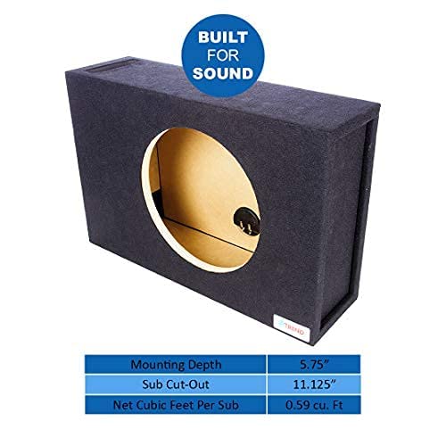 Atrend Bbox 12 Inch Single Vented Car Subwoofer Box - Pro Audio Tuned Enclosure for Enhanced Bass & Sound Quality - Premium Subwoofer Box with Nickel Finish Terminals - Perfect for Car Audio Systems & Bass Enthusiasts