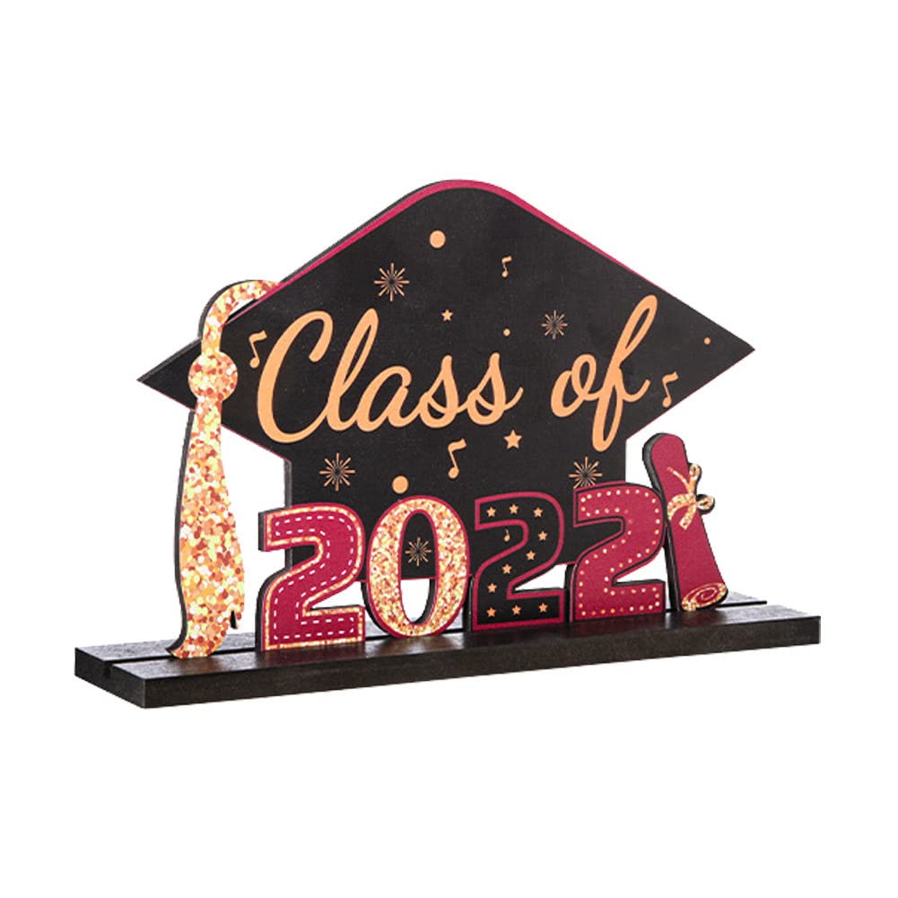 2022 Graduation Party Decorations - Wooden Congrats Grad Centerpieces & Table Toppers for High School & College Graduation Celebrations - Perfect for Graduation Ceremony Decor, Photo Backdrops & Party Tables