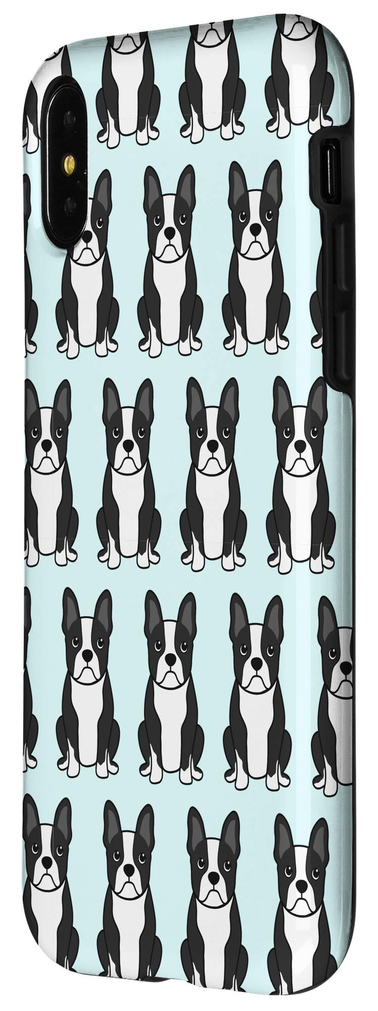 iPhone X/XS Boston Terrier Dog Face Phone Case - Cute Pet Pattern Protective Cover for iPhone X/XS - Perfect Gift for Dog Lovers & Pet Owners - Home, Office, Travel Use