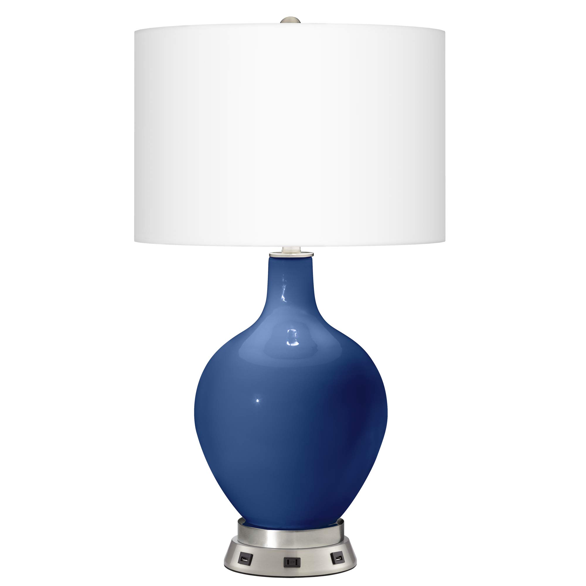 Monaco Blue Table Lamp with USB Charging Station - 28.5