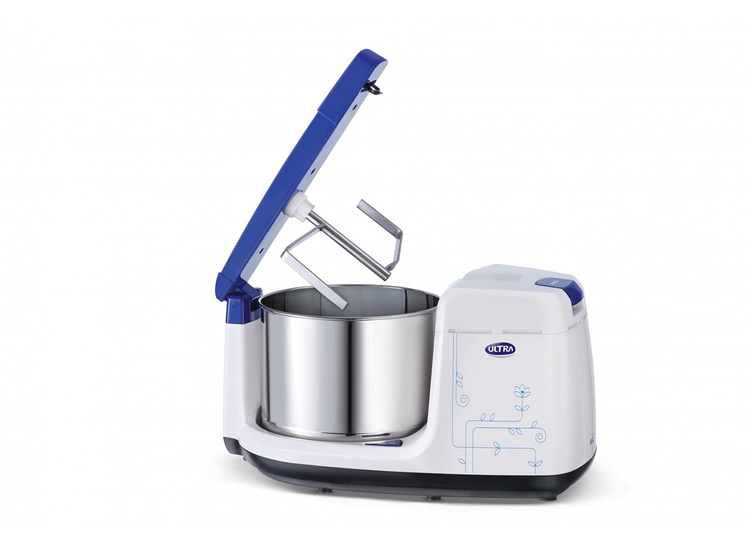 Ultra Bigg+ 2.5 Liter Table Top Wet Grinder with Atta Kneader - 110 Volt for USA & Canada (Blue) - Perfect for Indian Cooking, Dosa Batter & Chapati Dough at Home