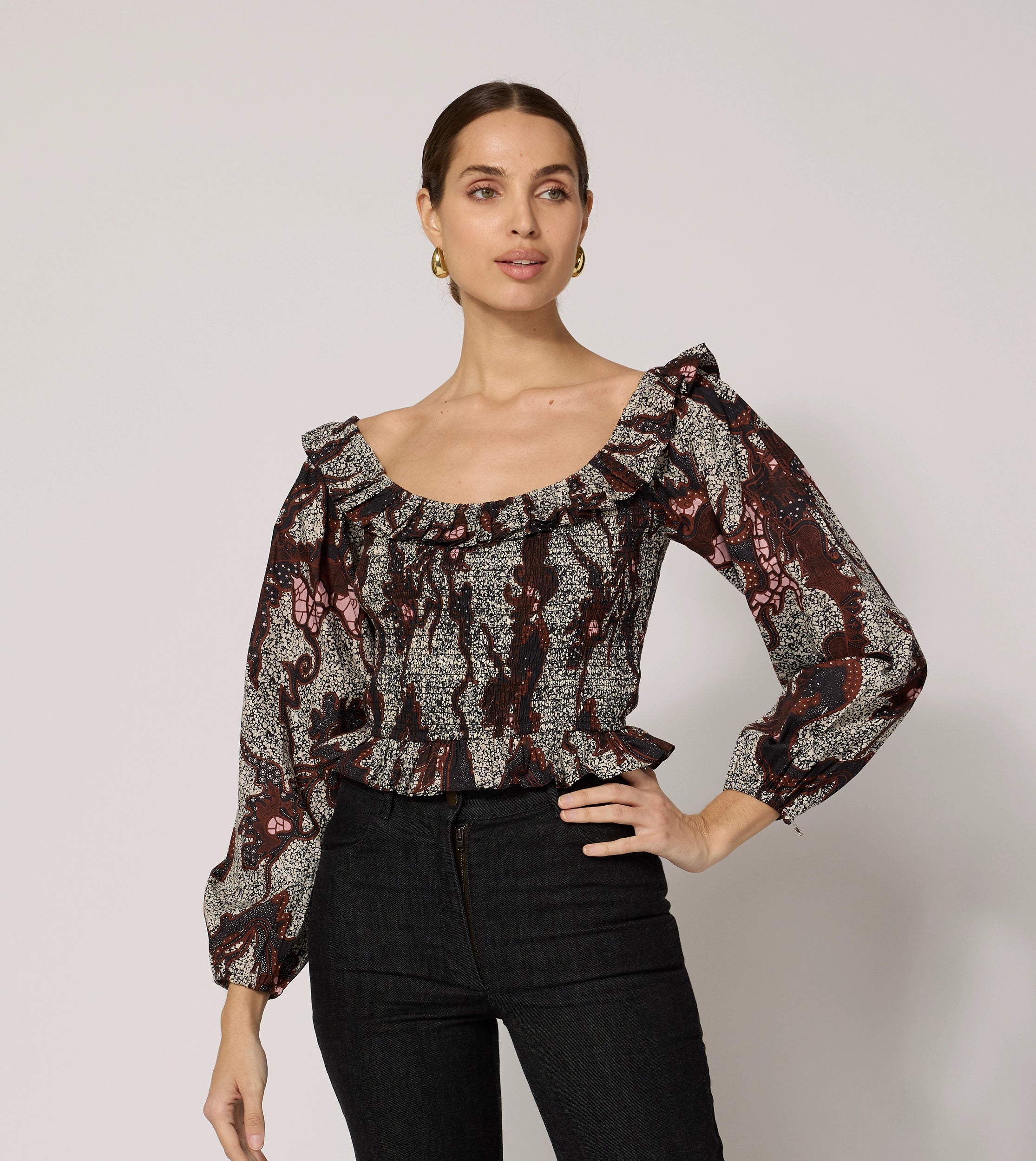 Hildy Blouse | Women's Elegant Floral Print Blouse | Castello Fashion | Perfect for Office Wear, Date Night & Casual Outings