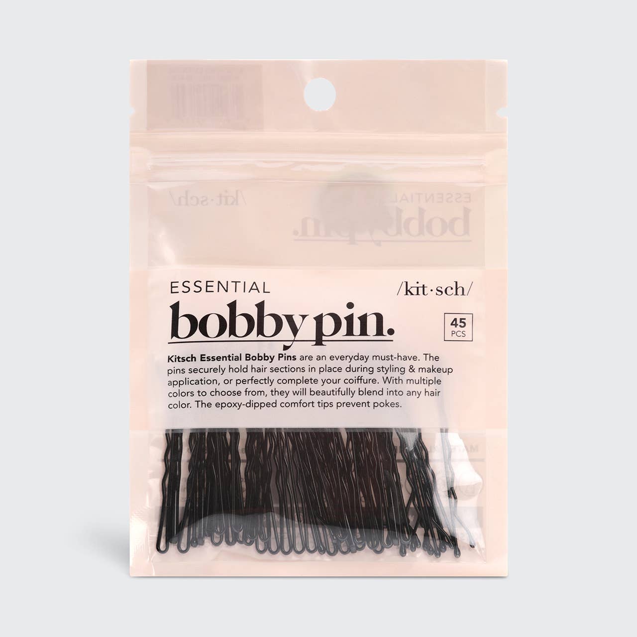 45pcs Black Bobby Pins for Hair - Strong Hold Hair Clips for Women, Girls - Perfect for Updos, Braids, Ponytails & Styling
