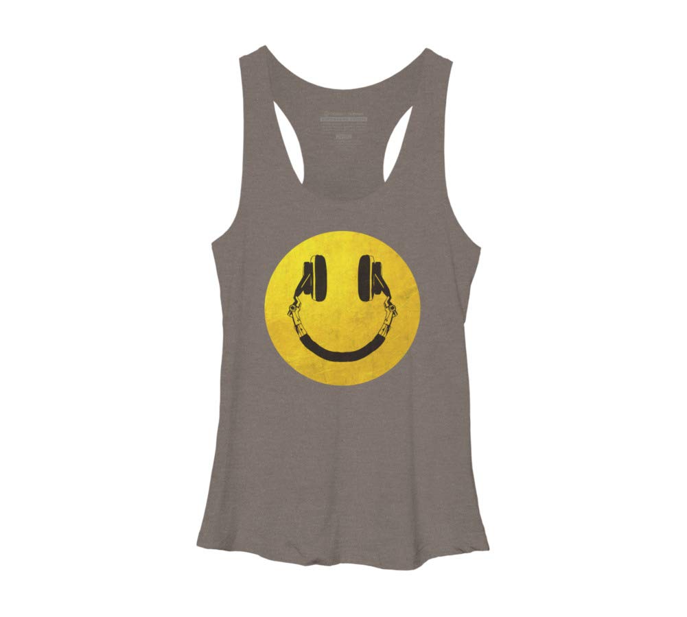 ArtTypeMachine Women's Racerback Tank Top - Music Smile Graphic Tee for Casual Wear & Summer Outfits | Design By Humans