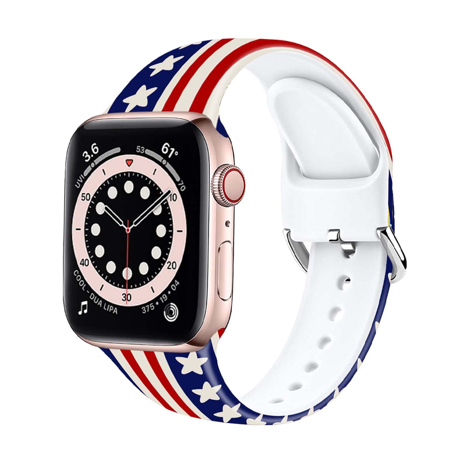 Premium Soft Silicone Sport Bands Compatible with Apple Watch Series 1/2/3/4/5/6/7/SE (38mm 40mm 41mm 42mm 44mm 45mm) - Breathable Lightweight Strap for Women & Men - Perfect for Workouts, Running & Everyday Wear