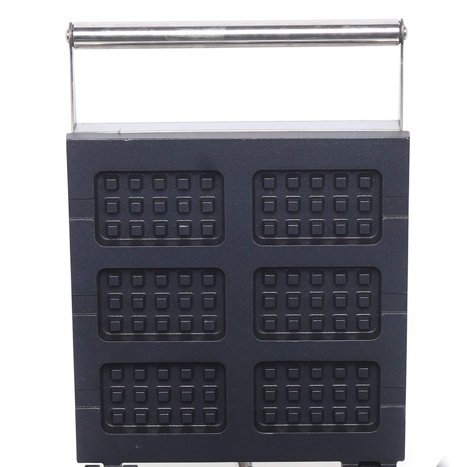 **1500W Commercial Electric Waffle Maker - 6 Square Grid Nonstick Waffle Machine with 50~300°C Temperature Control - Perfect for Breakfast, Cafes, and Restaurants**