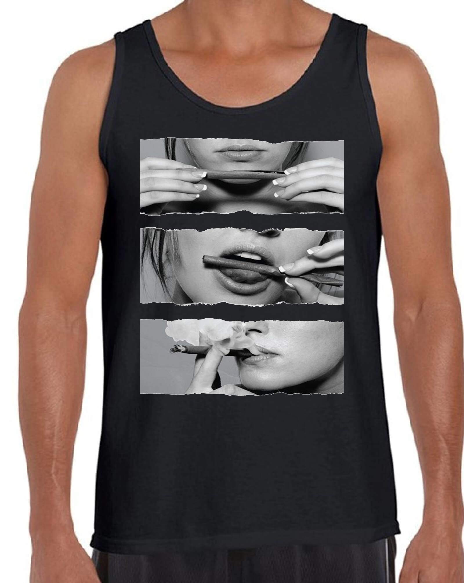 Awkward Styles Men's Funny Weed Kush Graphic Tank Top - Rolling A Blunt Design - Casual Summer T-Shirt for Stoner Gifts & 420 Parties - Includes Free Bookmark