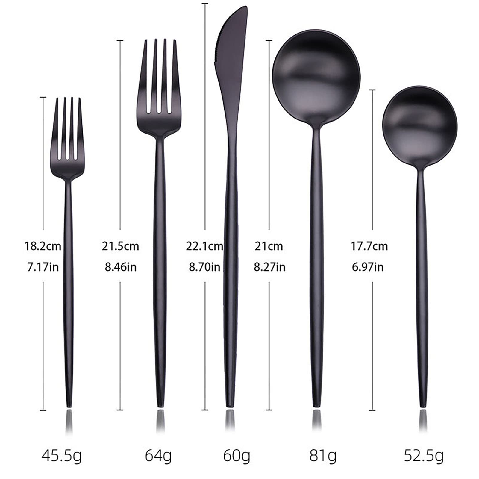 Premium 30-Piece Matte Black Silverware Set - 304 Stainless Steel Flatware Cutlery Set for 6 People - Elegant Kitchen & Dining Utensils - Perfect for Home, Restaurant, Camping & Travel - Dishwasher Safe Durable Cutlery Set